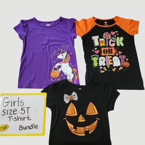 Halloween Toddler Girls Size 5T Tshirt Bundle/Lot/Set